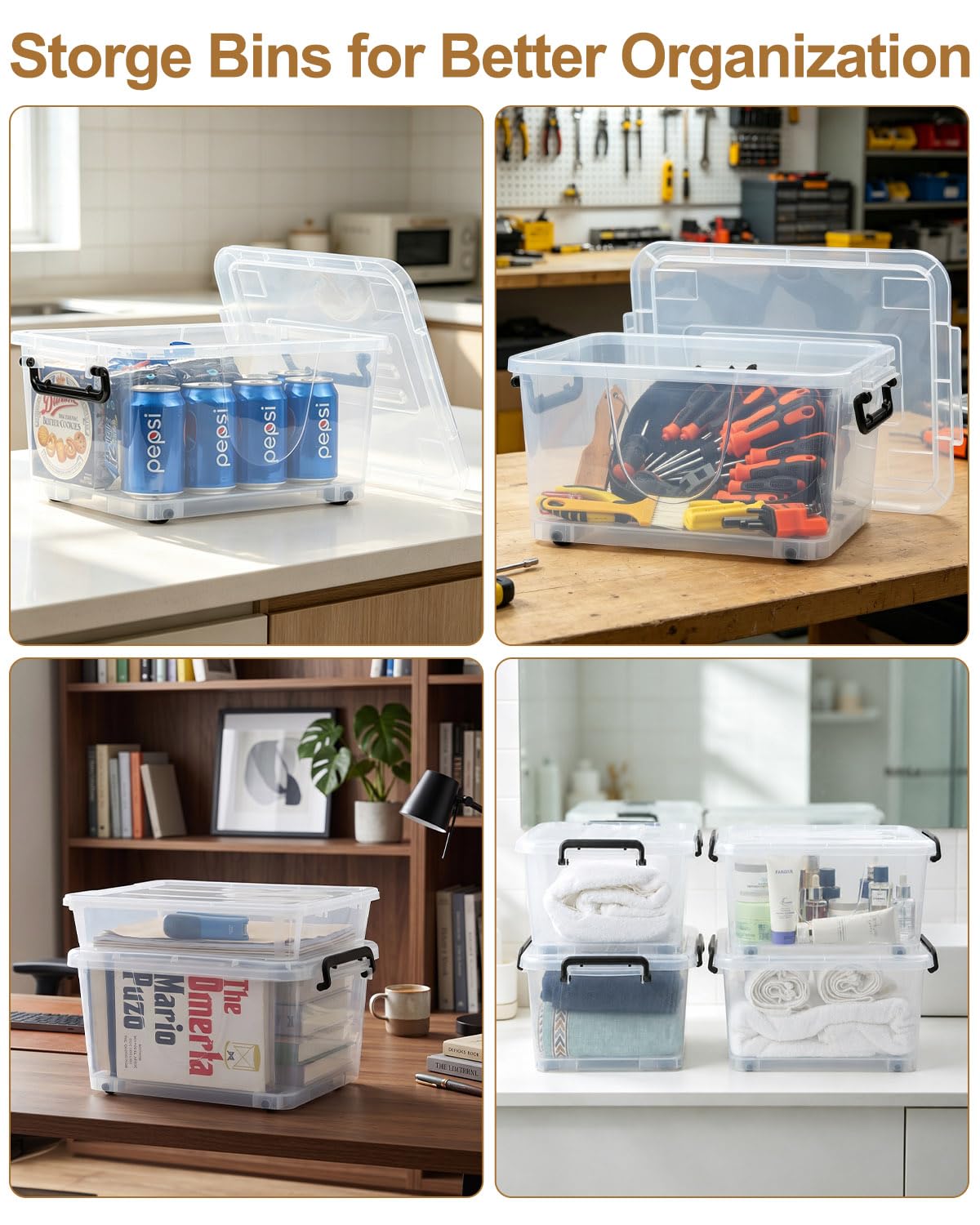 15QT Storage Bins with lids