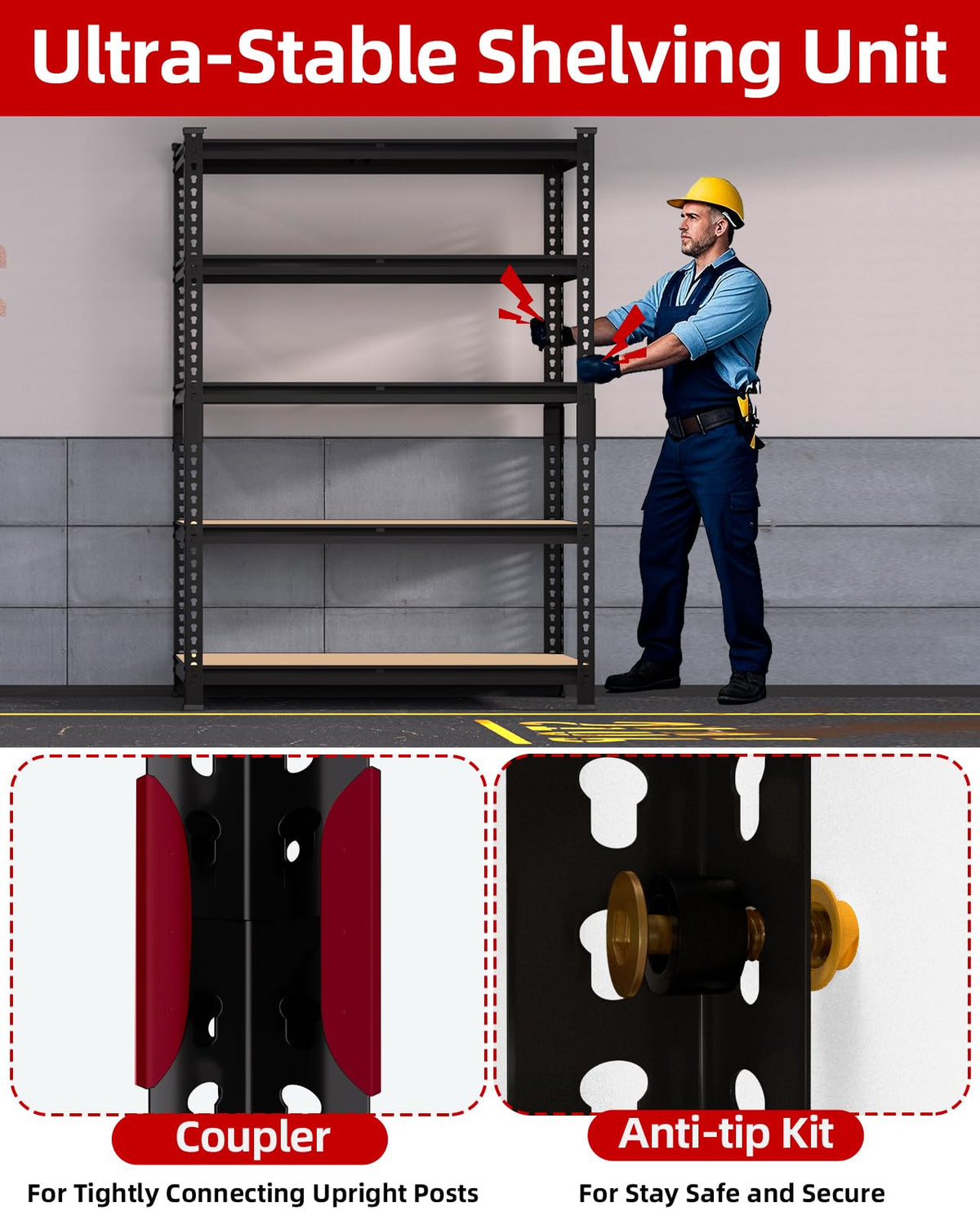 5 Tier Garage Storage Shelves (2 Count)