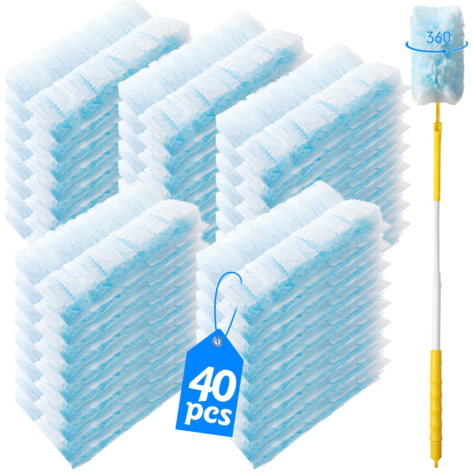 40 Count 360° Heavy Duty Duster Refills Compatible with Swiffer