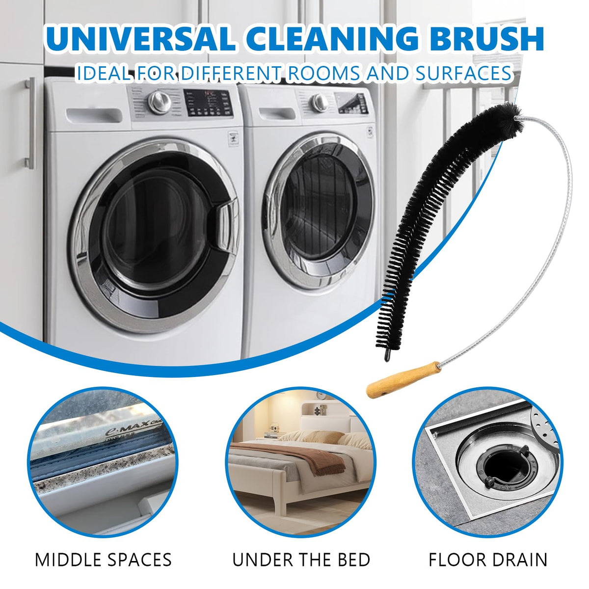 Dryer Lint Brush Vent Cleaner Tool 47.2 Inch Extra Long Flexible for Lint Trap Cleaning Tool Home Dryer Maintenance for DIY Users