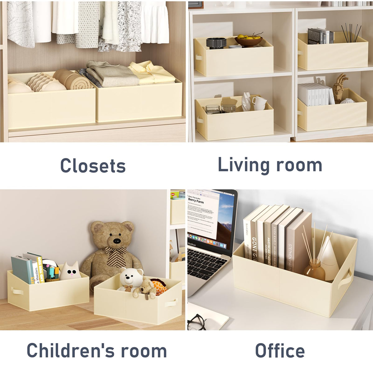 Closet Storage Bins 6 Pack (6 Count)