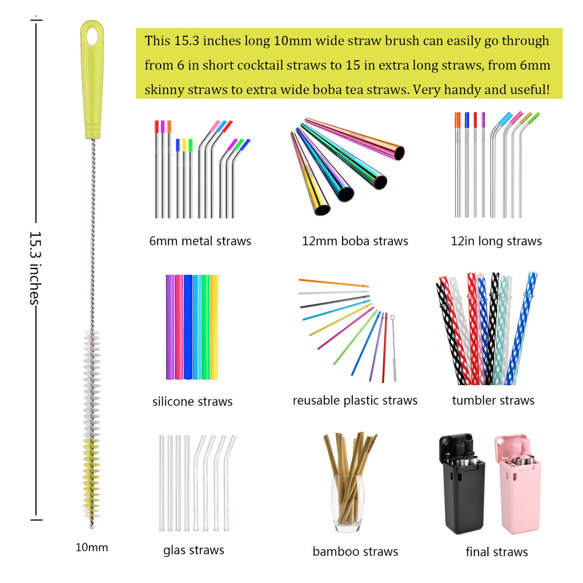 8 Pack Bottle Cleaning Brush Set