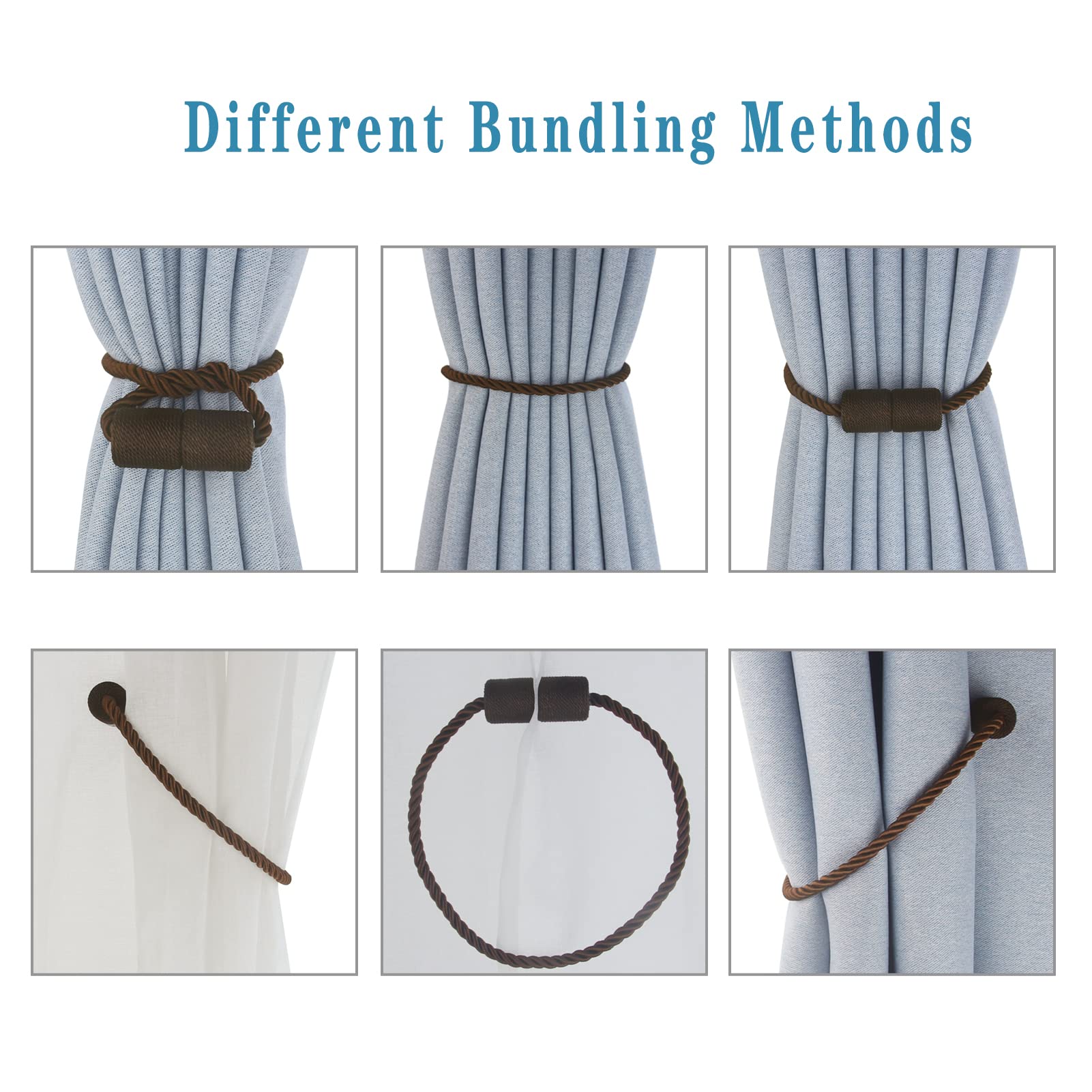 Magnetic Curtain Tiebacks Decorative Holdbacks Rope Tie Back Drapes Hangtty