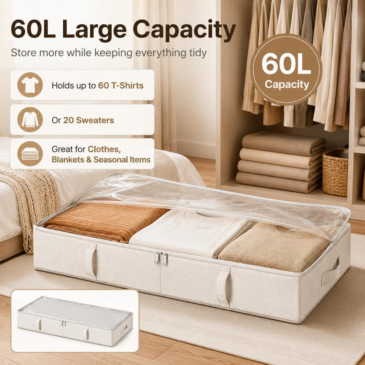 Side Supported Under Bed Storage Containers (2 Count)