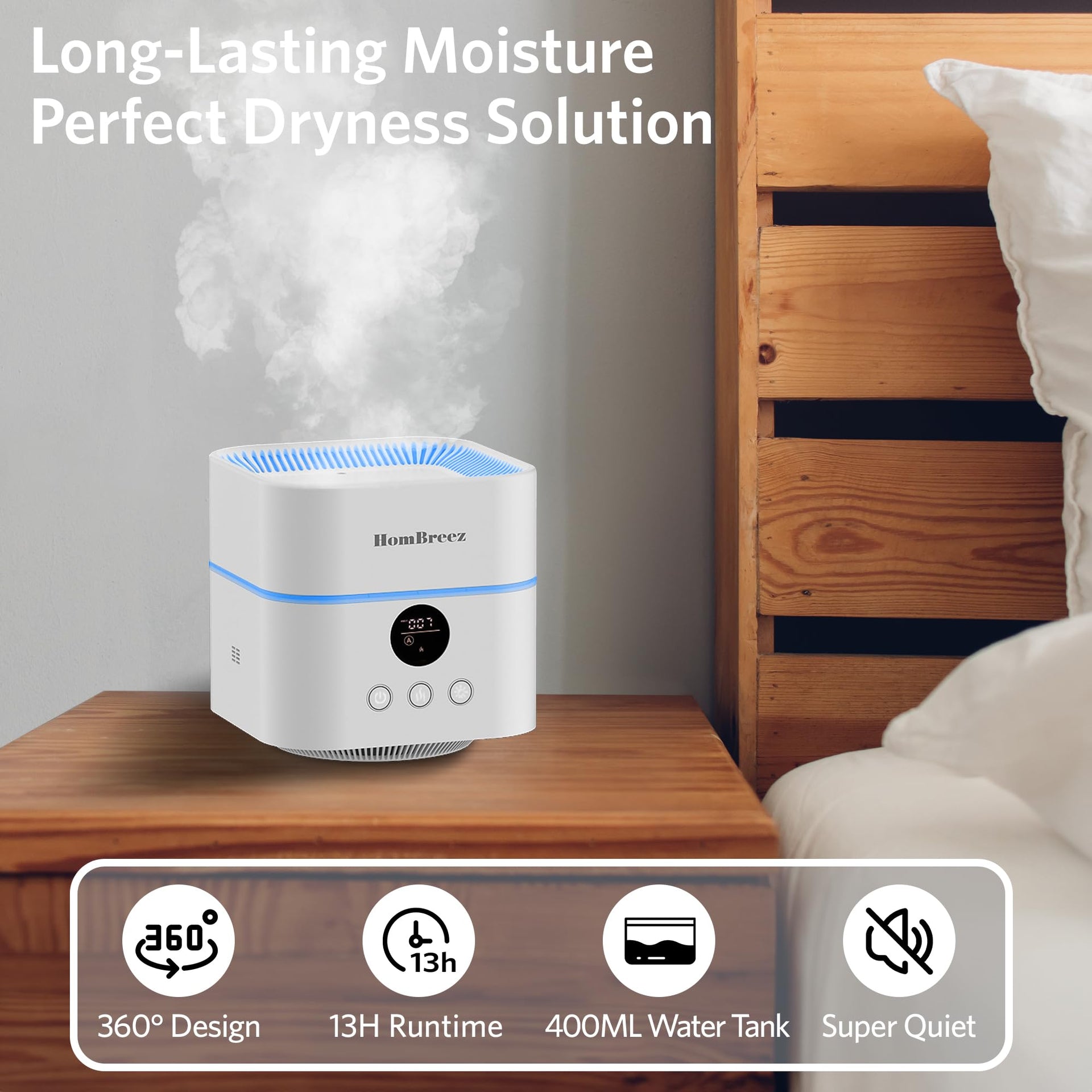 Air Purifier and Humidifier Combo for Bedroom