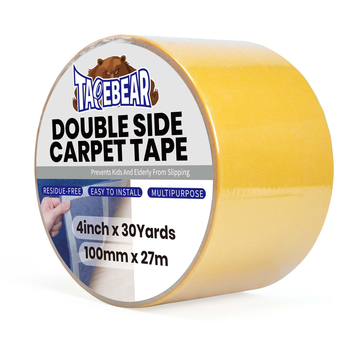 Carpet Tape Double Sided 4Inch x 30Yards Heavy Duty Rug Gripper