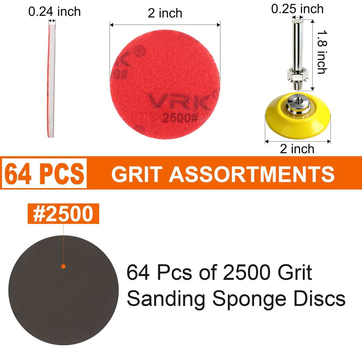 64 PCS 2 Inch Sanding Disc (64 Count)