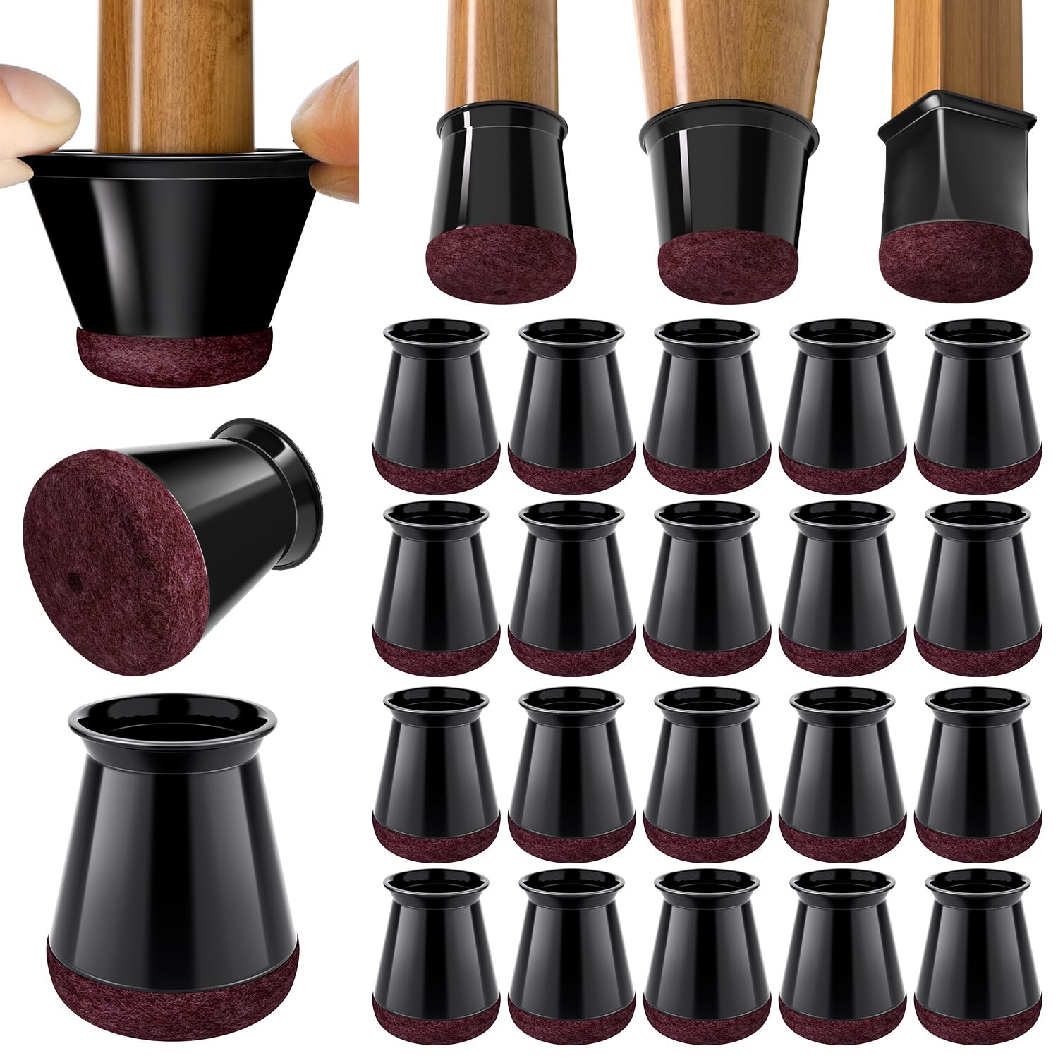 Chair Leg Floor Protectors for Hardwood Floors Anti (20 Count)