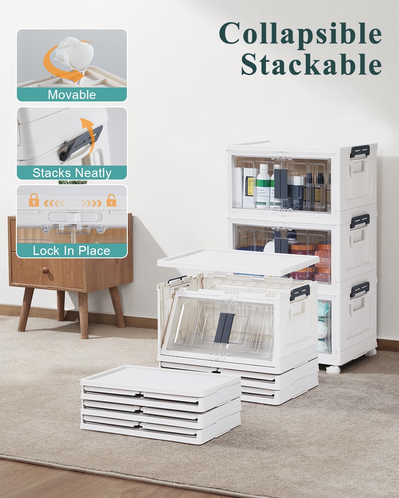 23QT Storage Bins with Lids for Closet