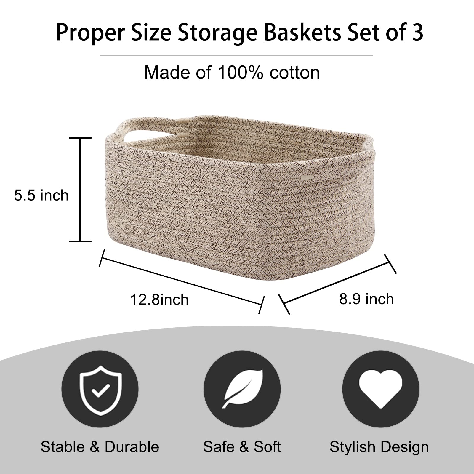Cotton Rope Baskets (3 Count)