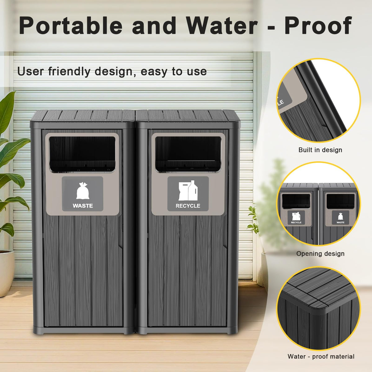 Outdoor Double Barrel Trash Can