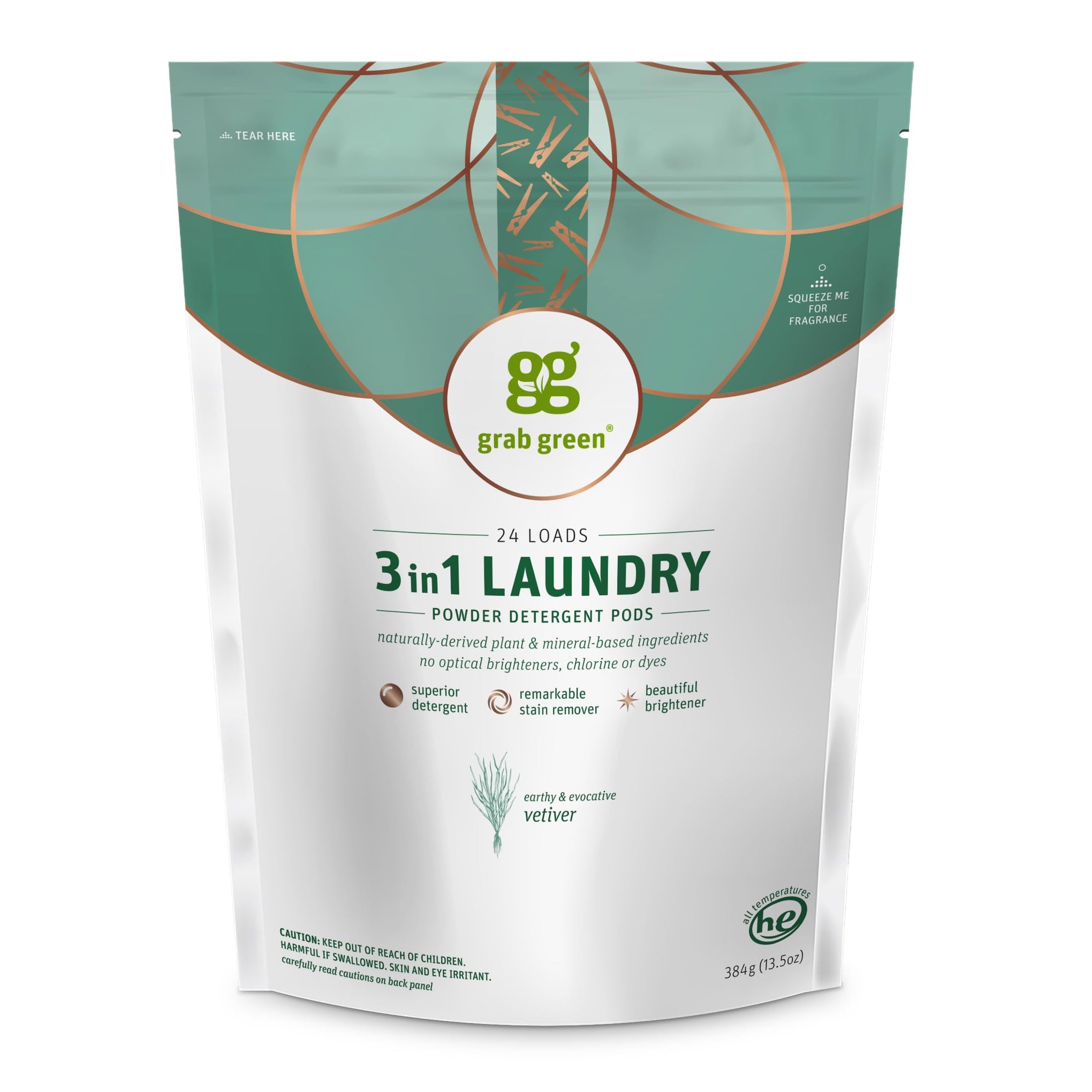 3-in-1 Laundry Detergent Pods, 24 Count, Vetiver