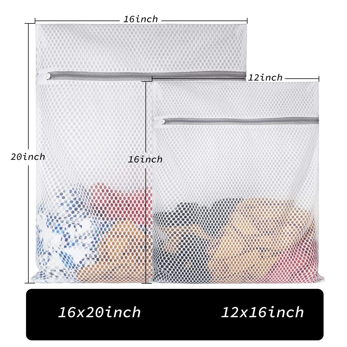 Extra Large Honeycomb Mesh Laundry Bag125gsm Net Fabric Durable and Reusable Delicate Wash Bag (5 Count)