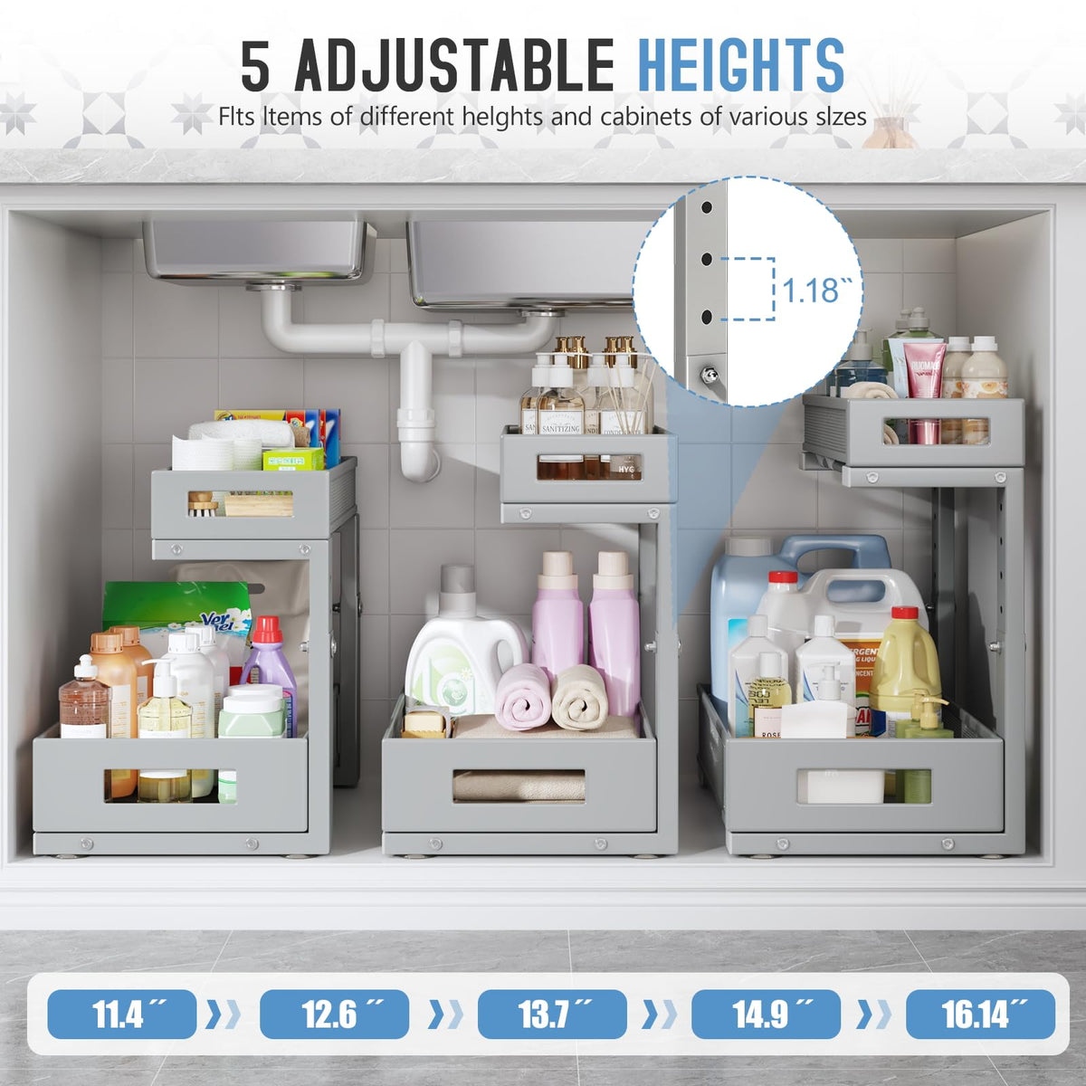 2 Pack Under Sink Storage Organizer (2 Count)