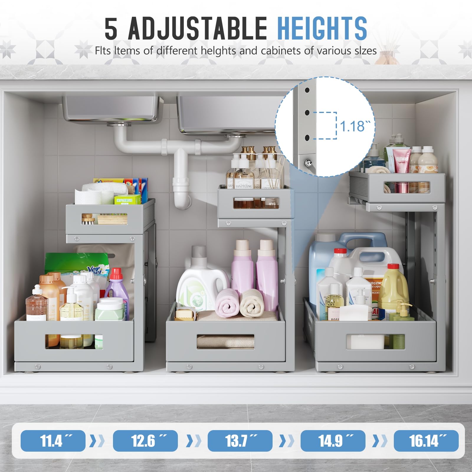 2 Pack Under Sink Storage Organizer (2 Count)