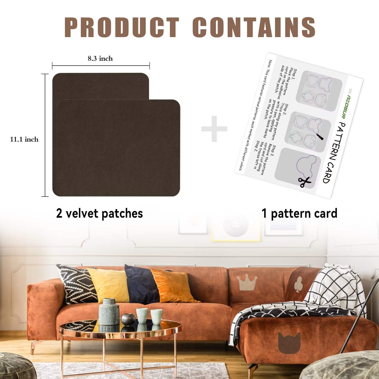Fabric Couch Repair Patch 8.3 x 11 inches