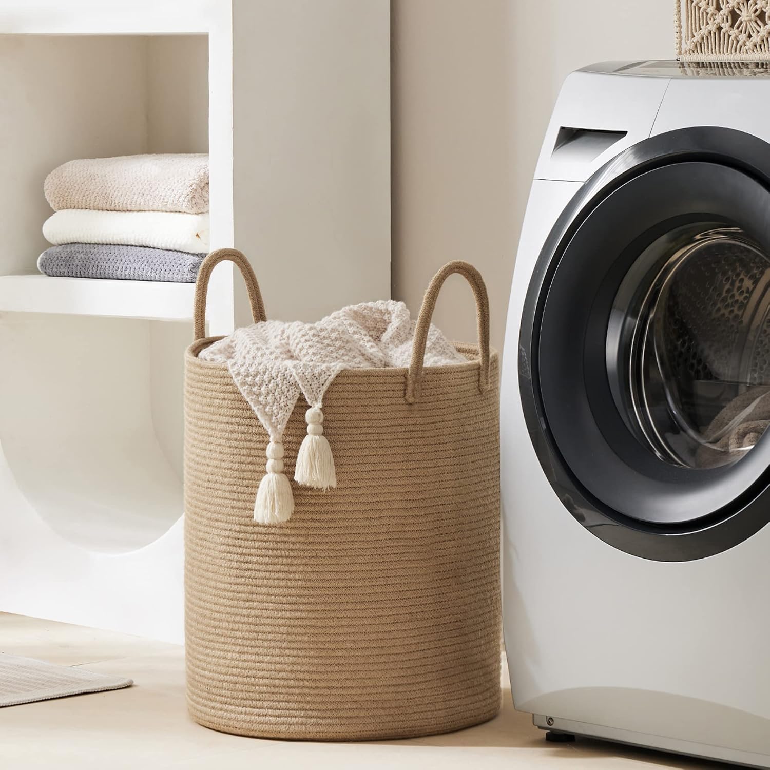 Woven Rope Laundry Hamper Basket by YOUDENOVA - ModHome Supplies