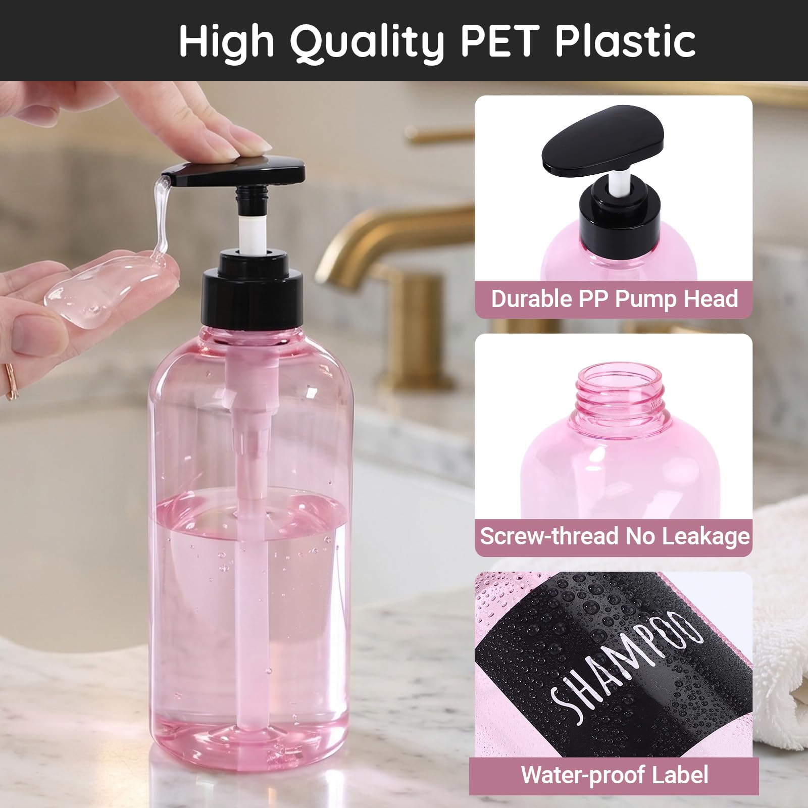 16.9oz 3Pcs Refillable Shower Bottles (3 Count)