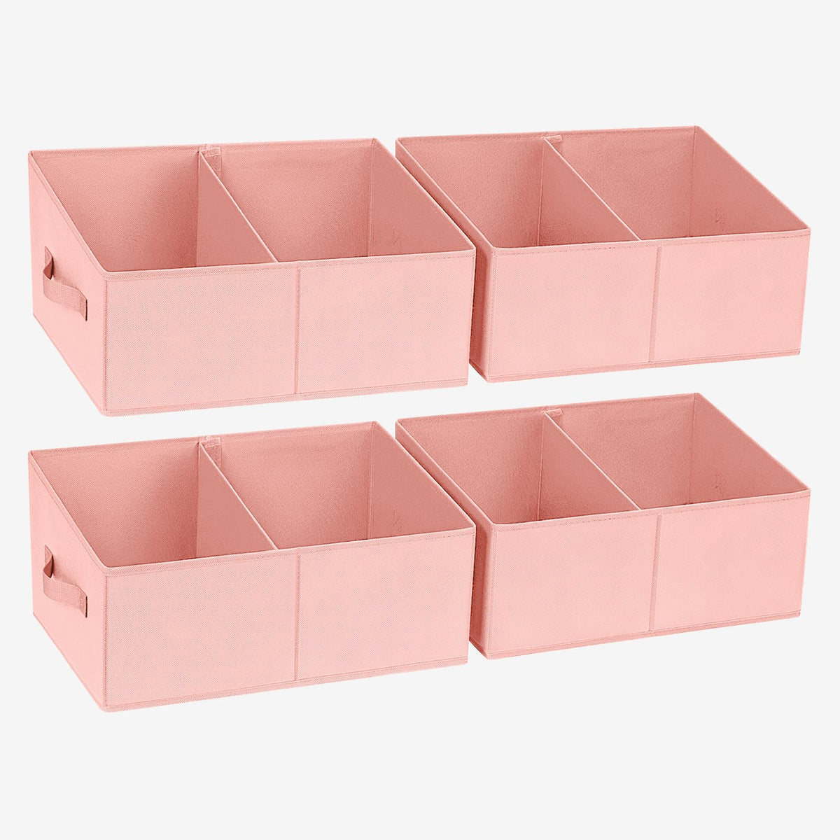 Large Closet Shelf Organizer Bins 4 Packs with Handles and Divider (4 Count)