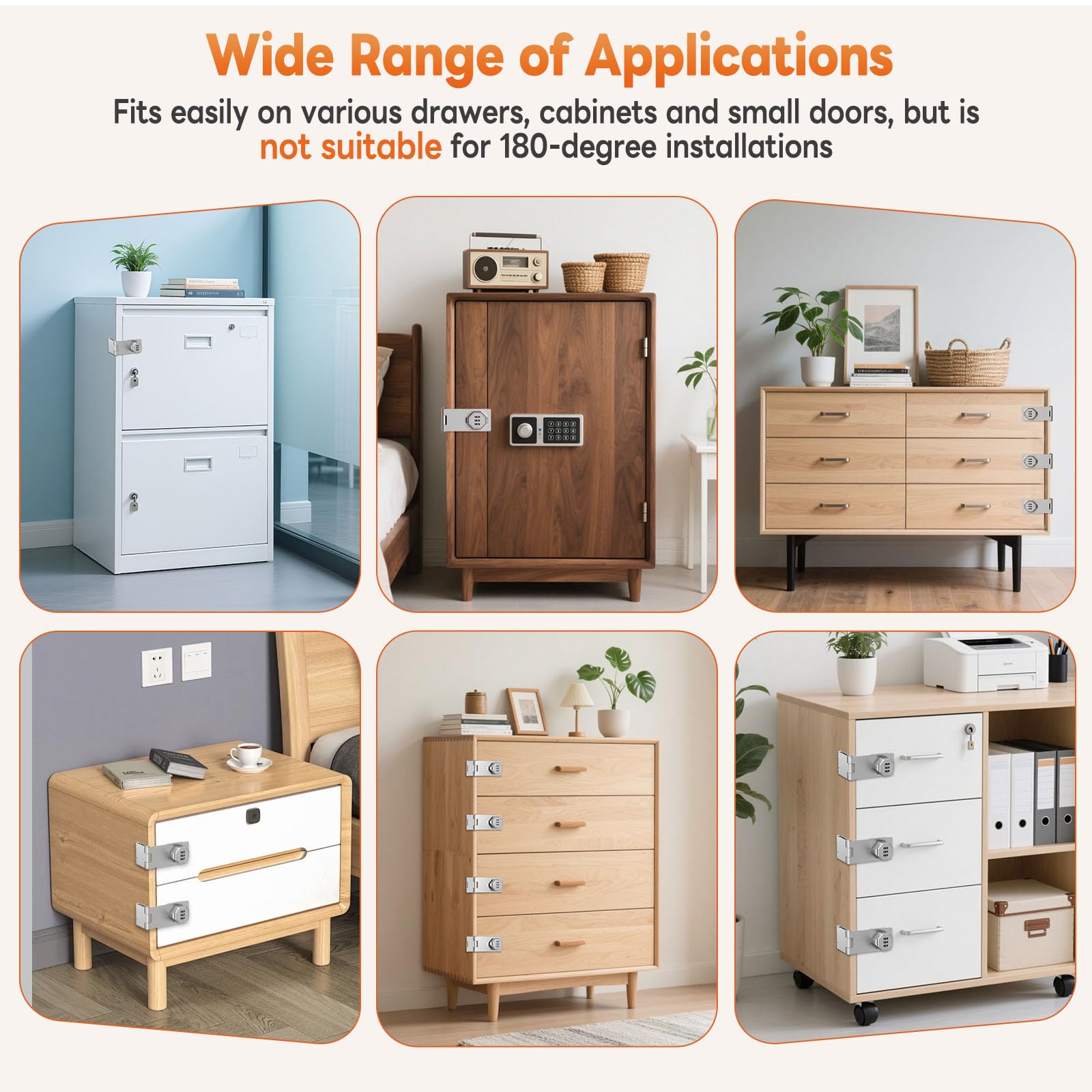 90 Degree 3 Digit Combination Cabinet Lock