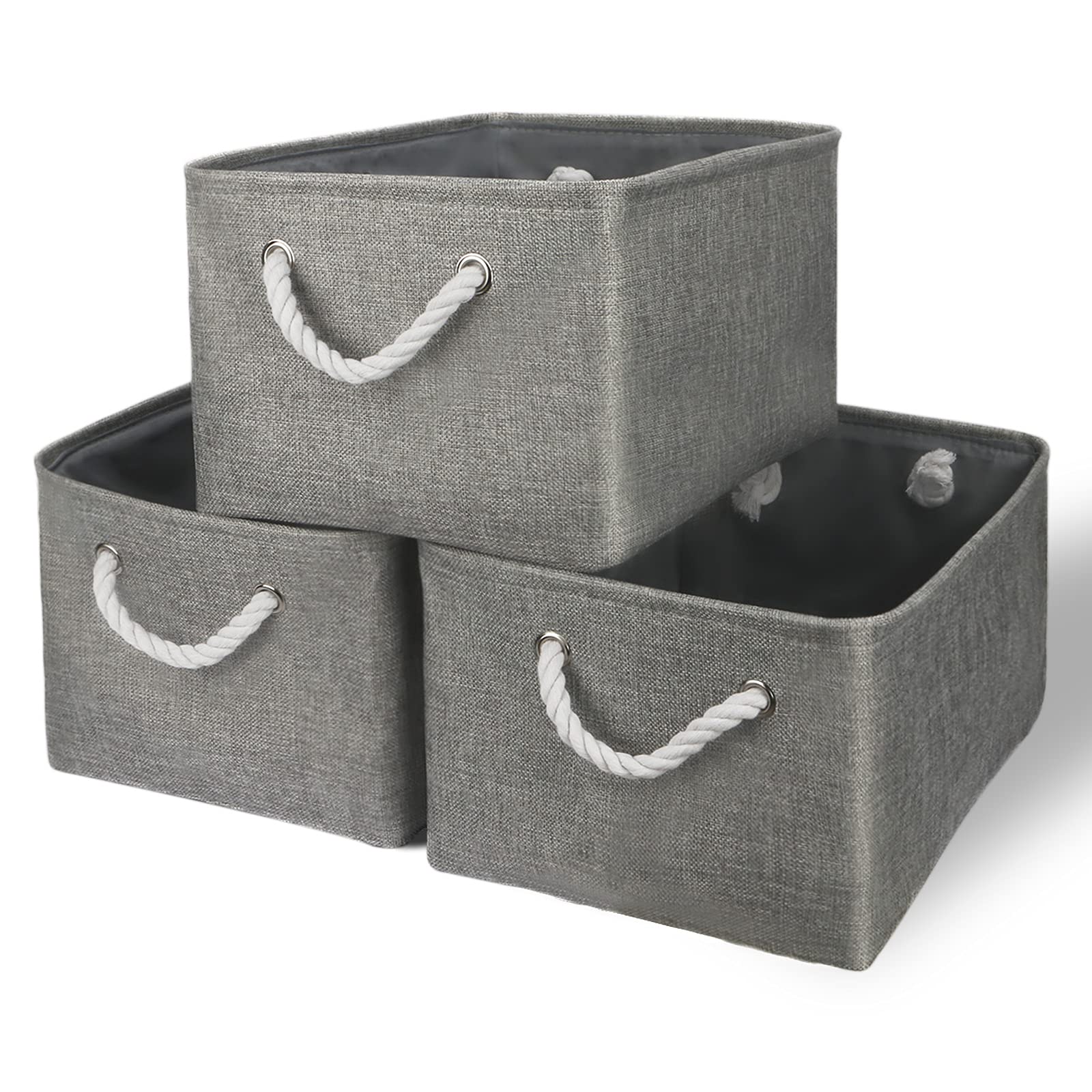 Storage Bins Medium 3 Pack Storage Baskets for Organizing Shelves (3 Count)
