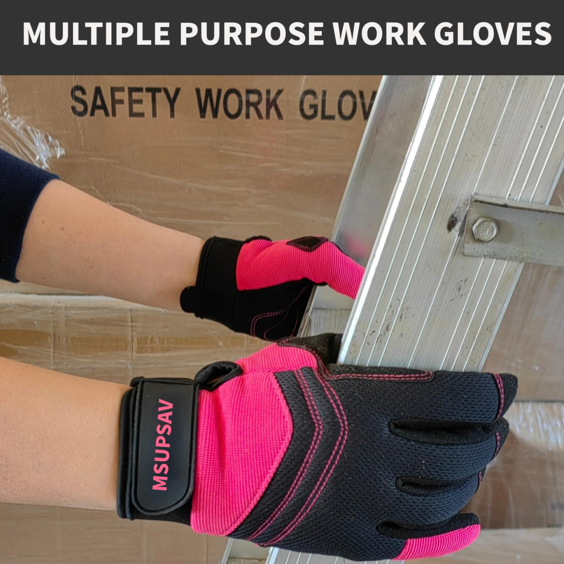 2 Pairs Touchscreen Mechanic Work Gloves Women