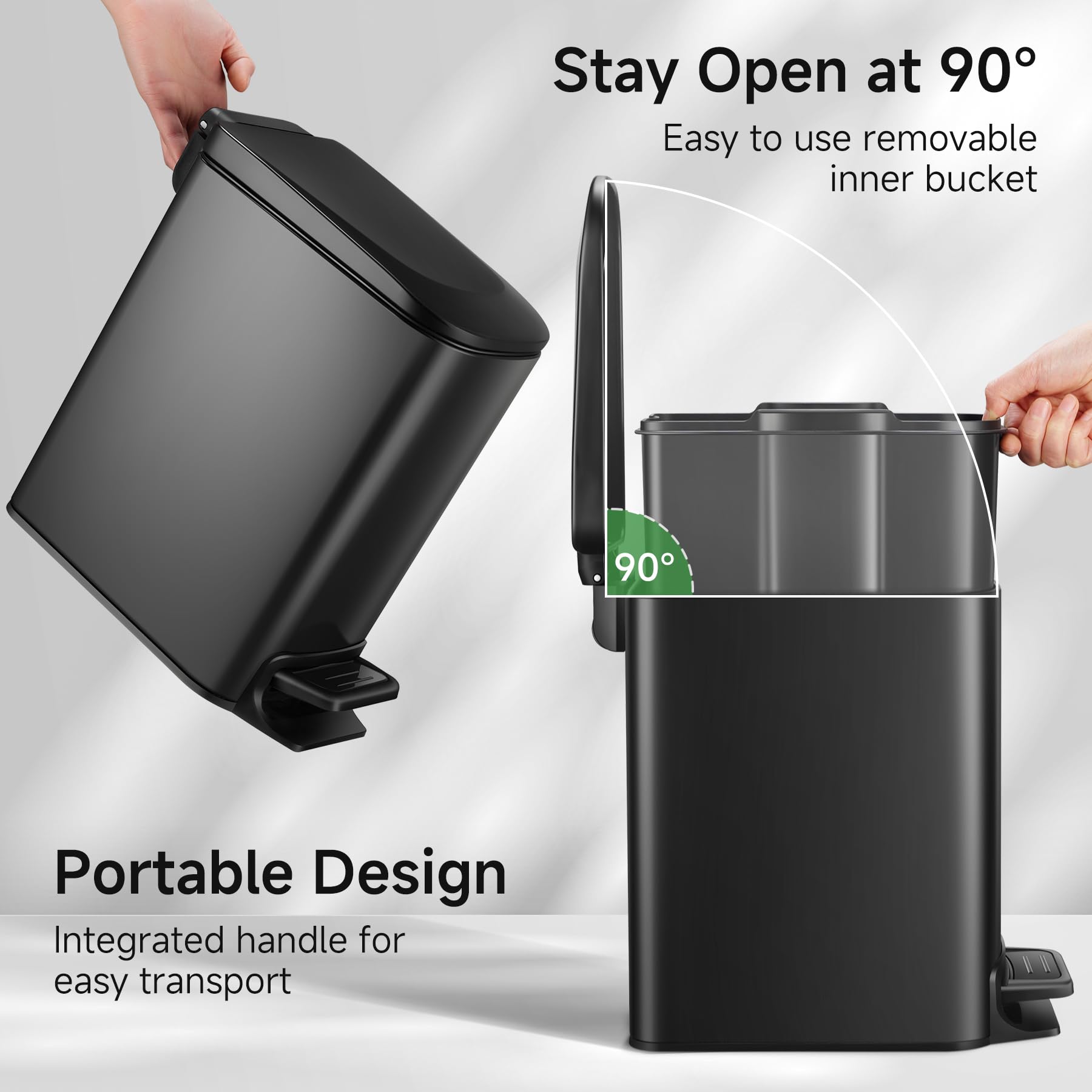 Small Bathroom Trash Can with Lid