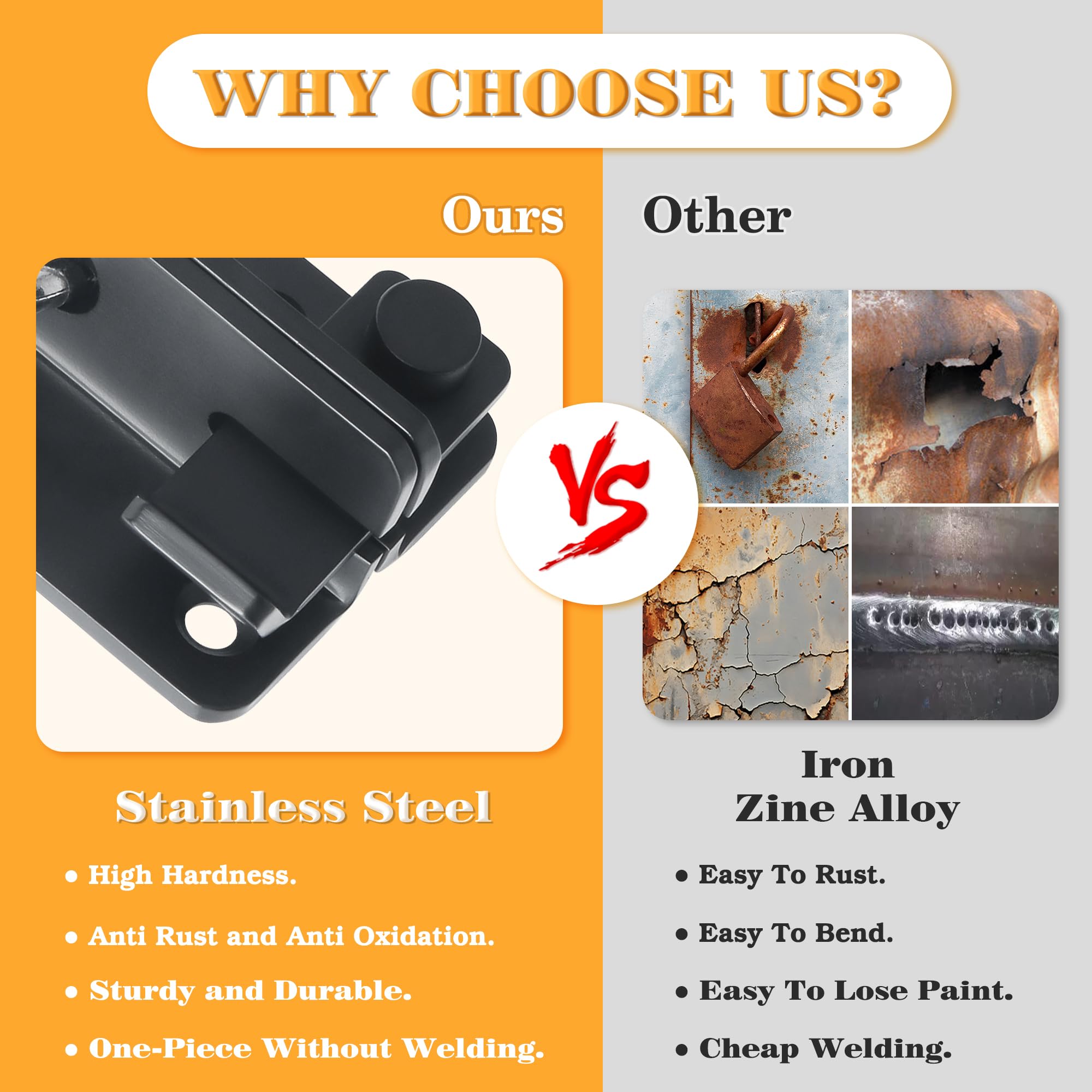 Black Flip Latch Gate Latch