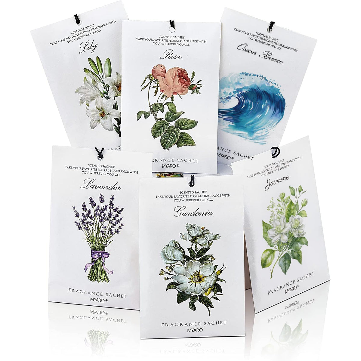 12 Pack Assorted Floral Scented Sachets (12 Count)