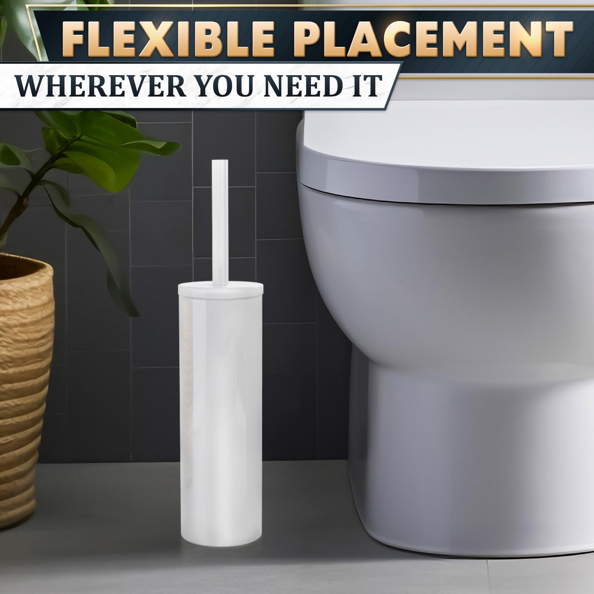 Stainless Steel Toilet Brush and Holder Set
