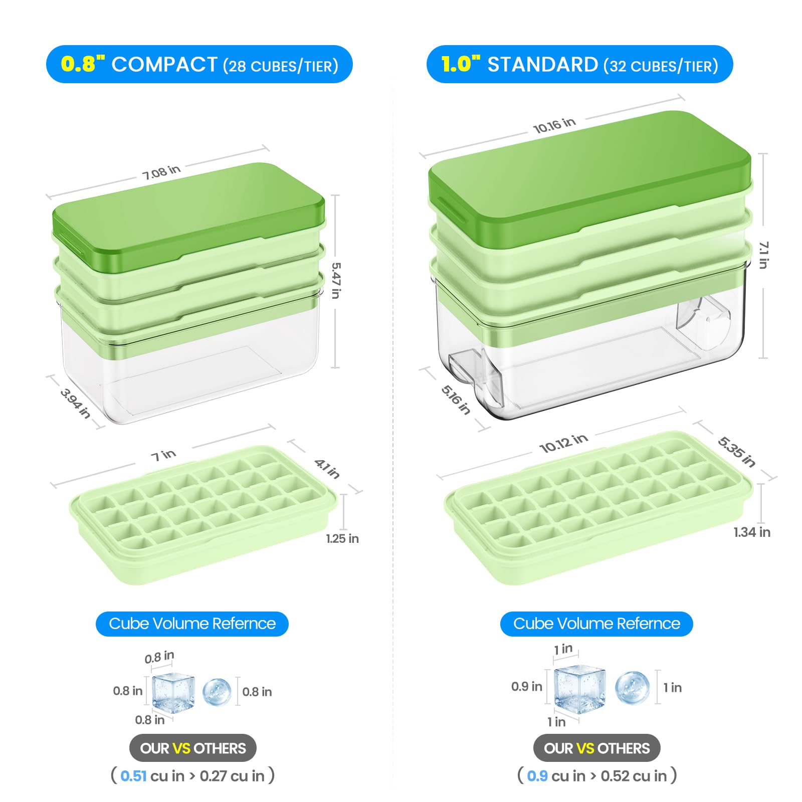 Ice Cube Tray with Lid and Bin