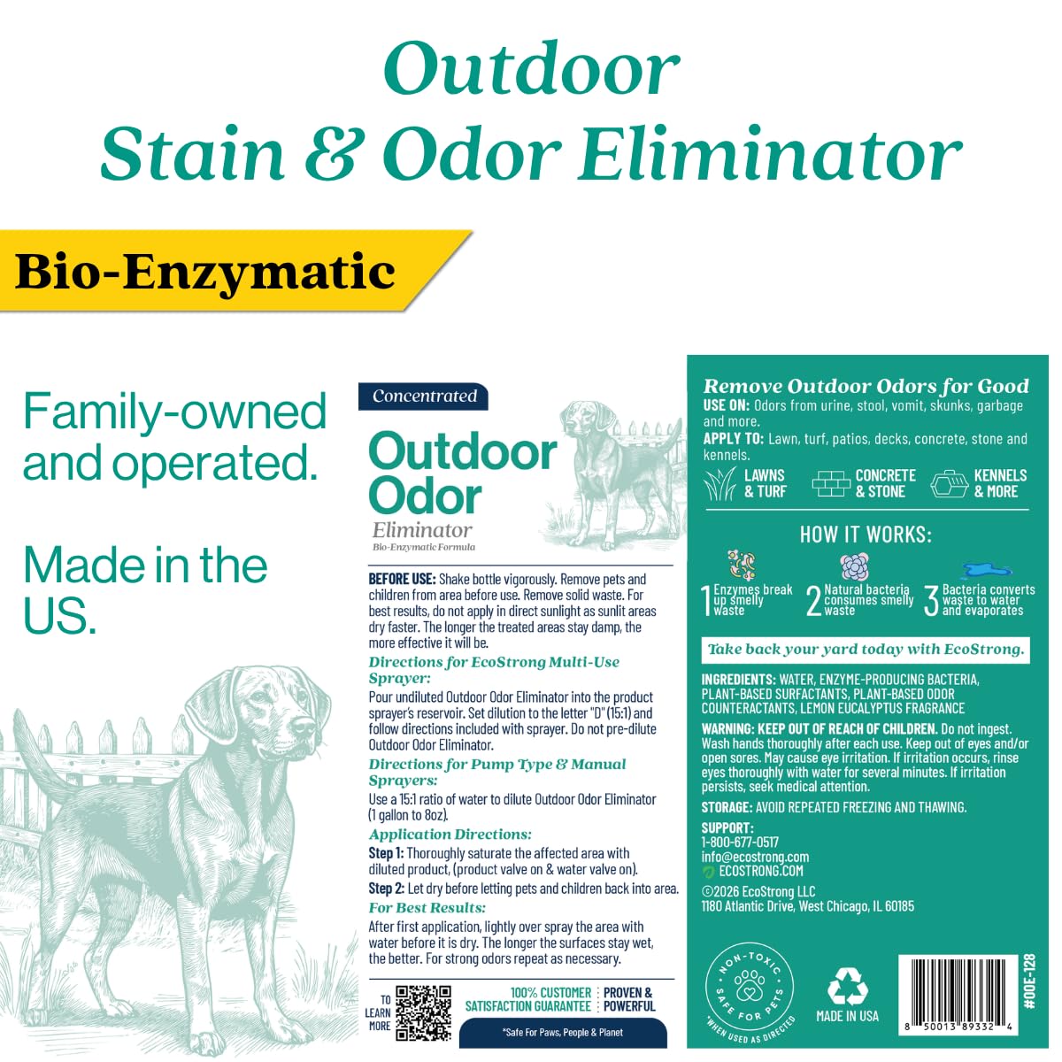 Outdoor Odor Eliminator Outside Dog Urine Enzyme Cleaner Powerful Pet