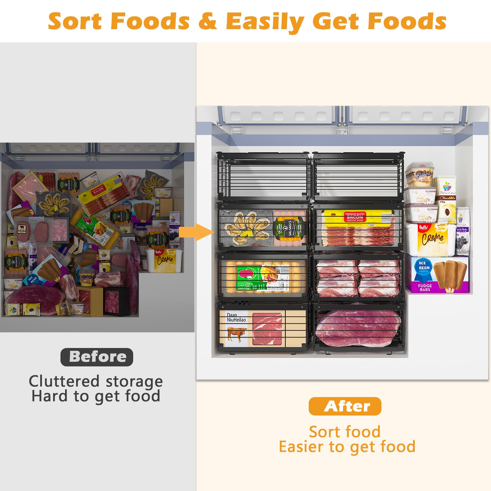 Expandable Chest Freezer Organizer (2 Count)