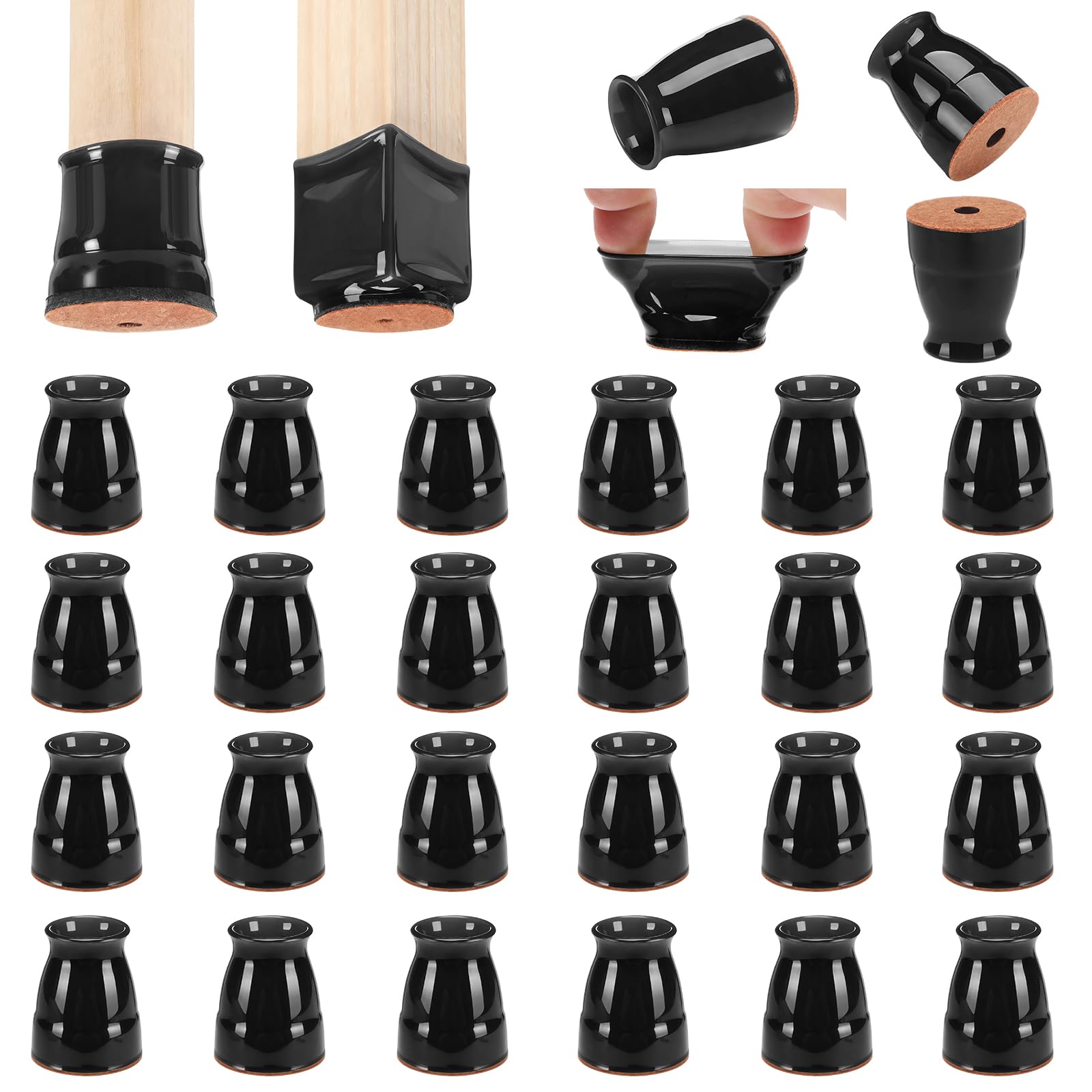 24 Pack Extra Small Chair Leg Floor Protectors for Hardwood Floors (24 Count)