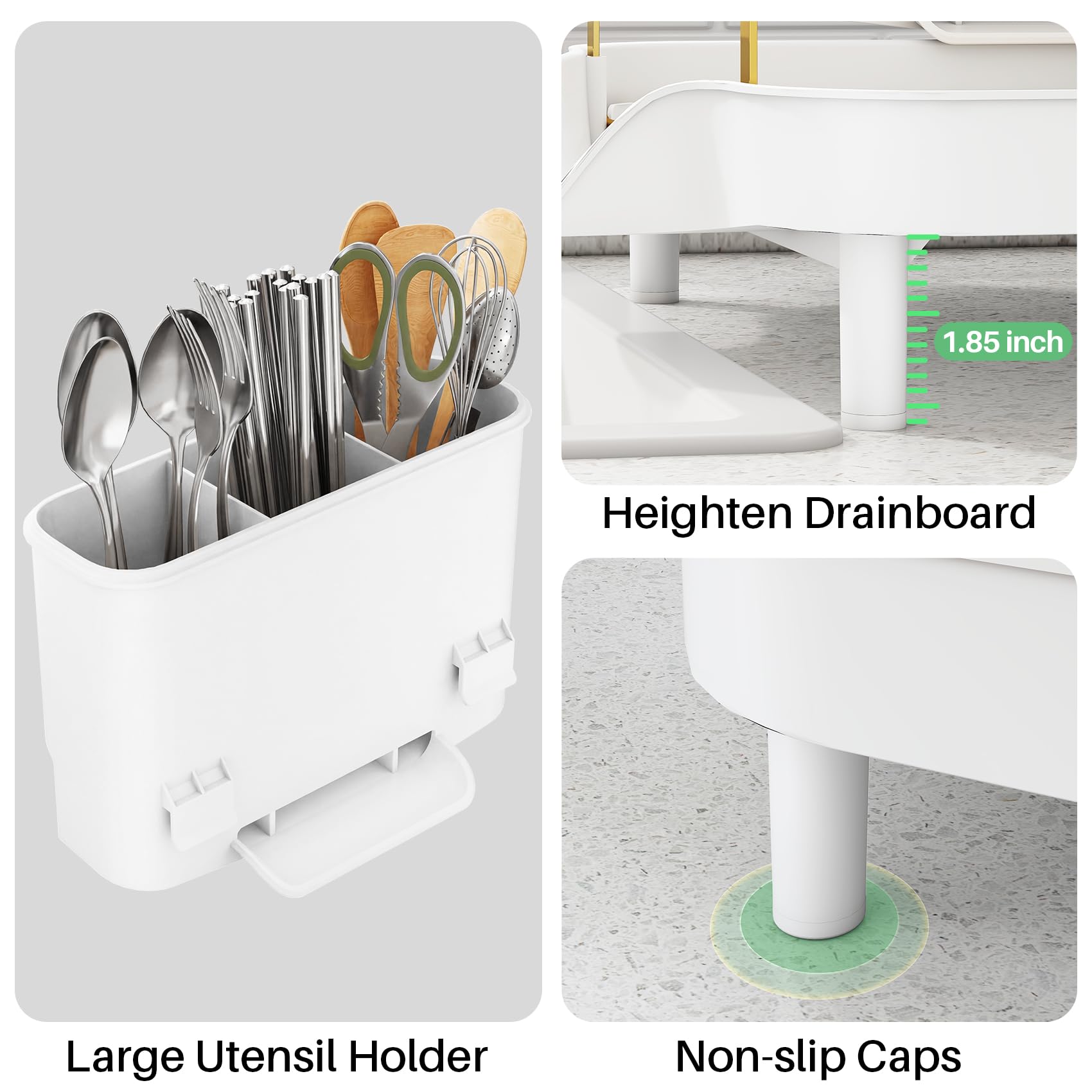 Expandable Dish Drying Rack for Small Kitchen Counter