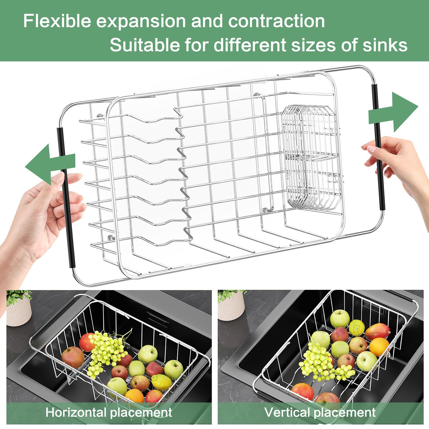 Dish Drainer Rack in Sink Adjustable