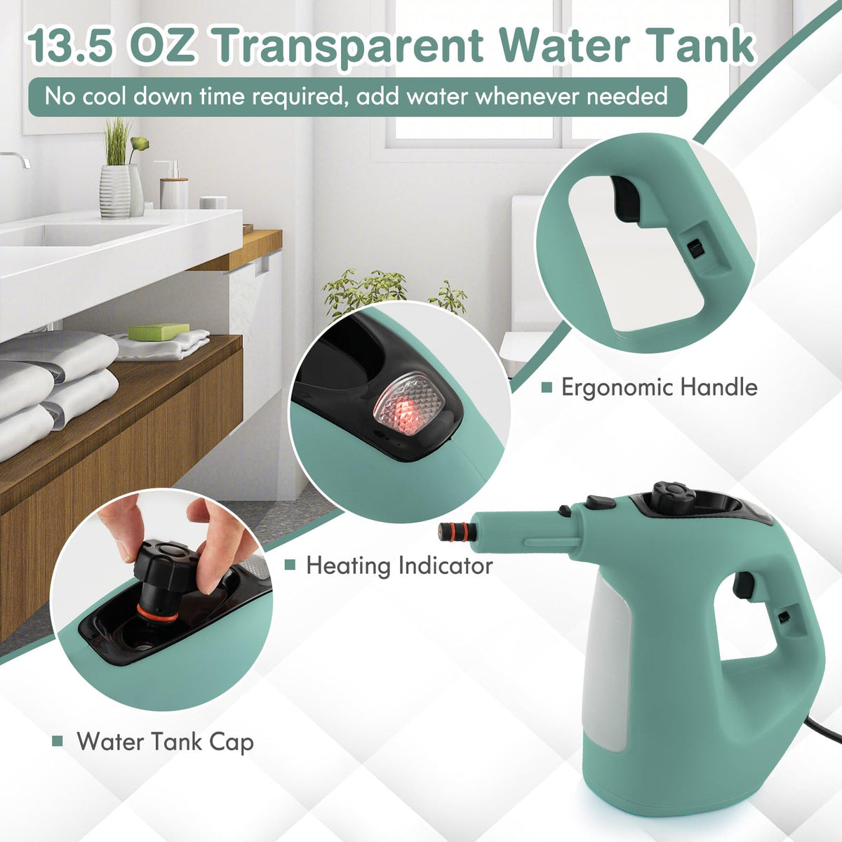 Handheld MultiPurpose Steam Cleaner with 17 Pieces