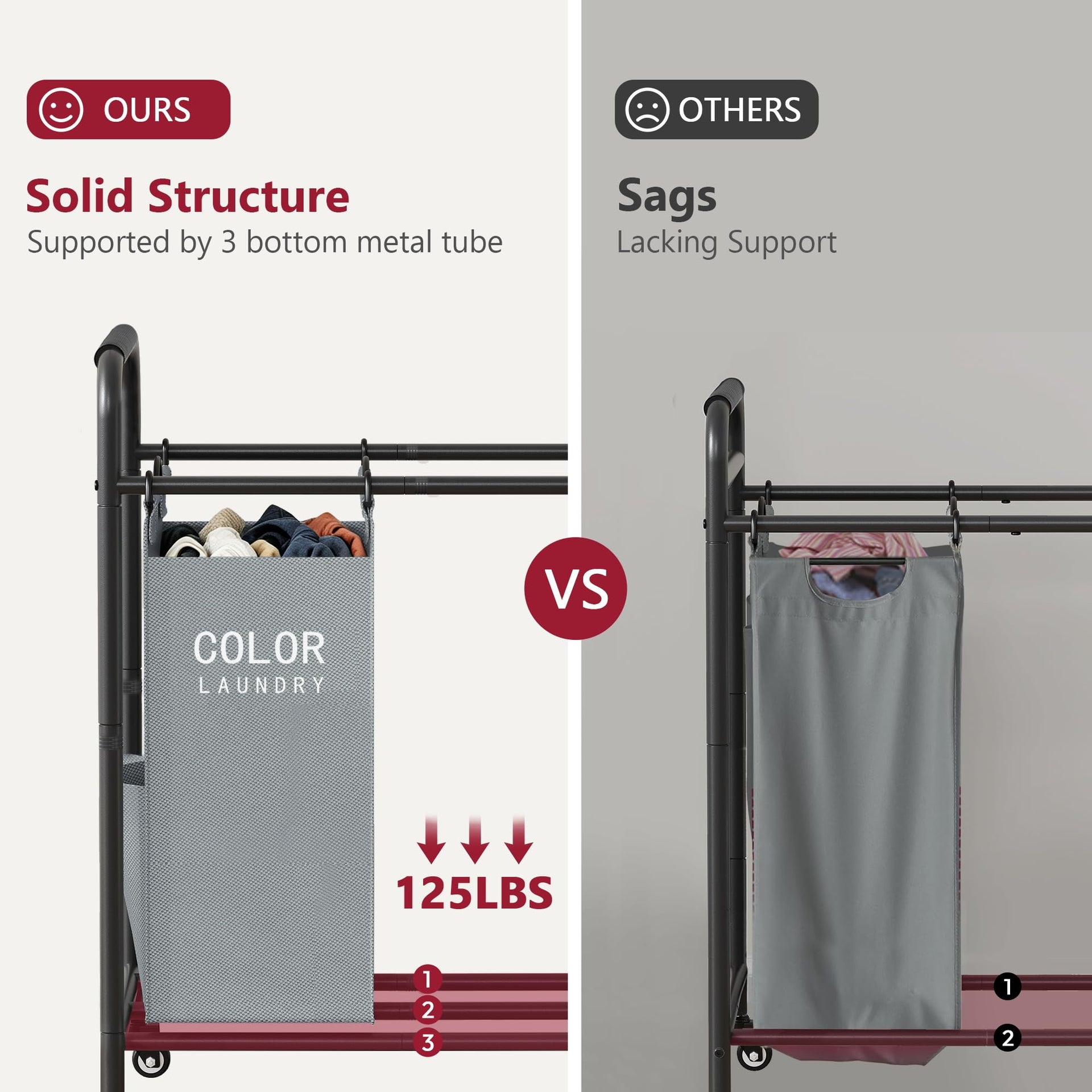 5 Bag Laundry Sorter Cart