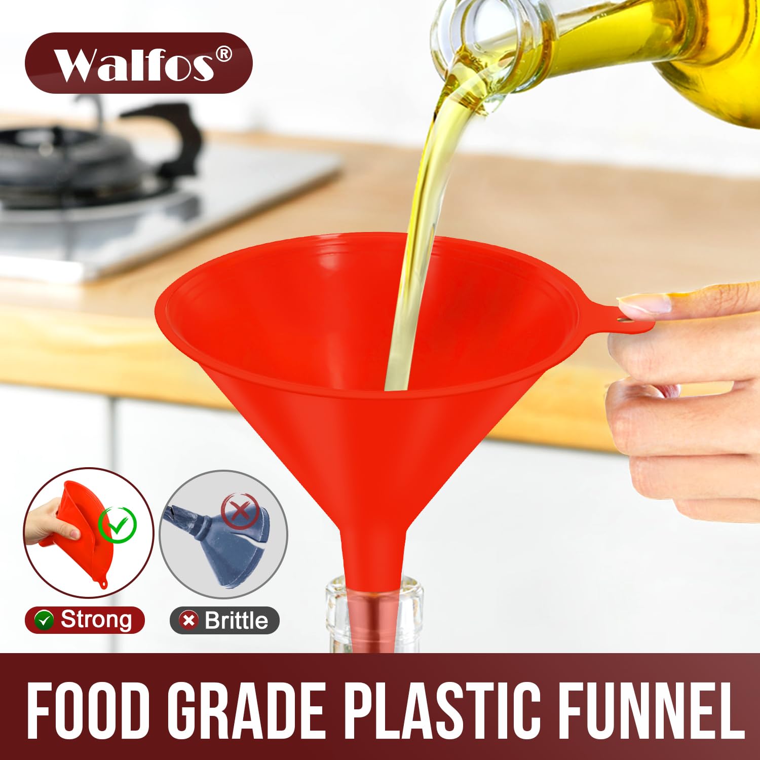 4pcs Kitchen Plastic Funnel (4 Count)