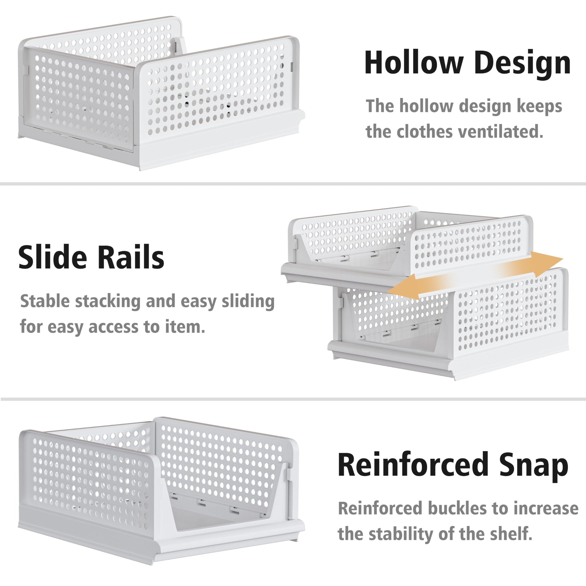 5 Pack Stackable Storage Bins (5 Count)