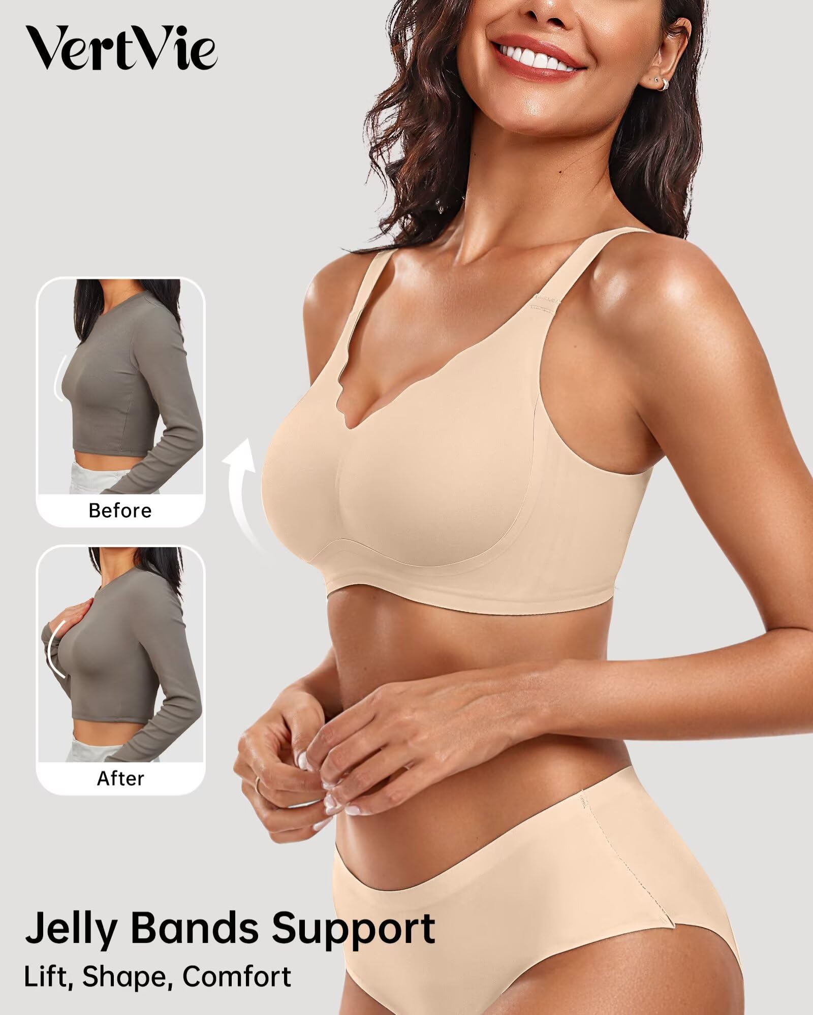 Seamless Jelly Bra No Underwire Supportive Bralette