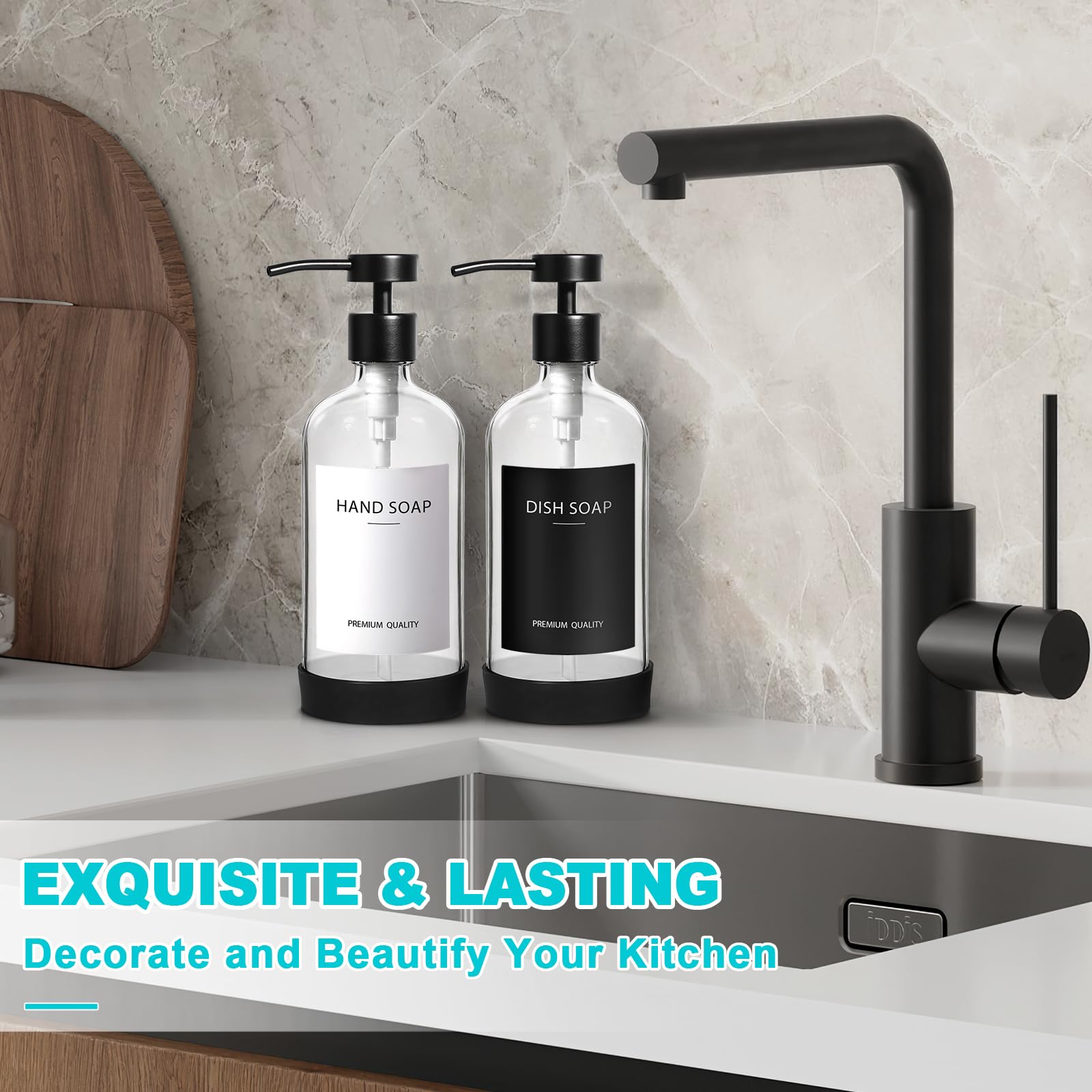 Clear Soap Dispenser 2 Pack (16.9 Fl Oz)