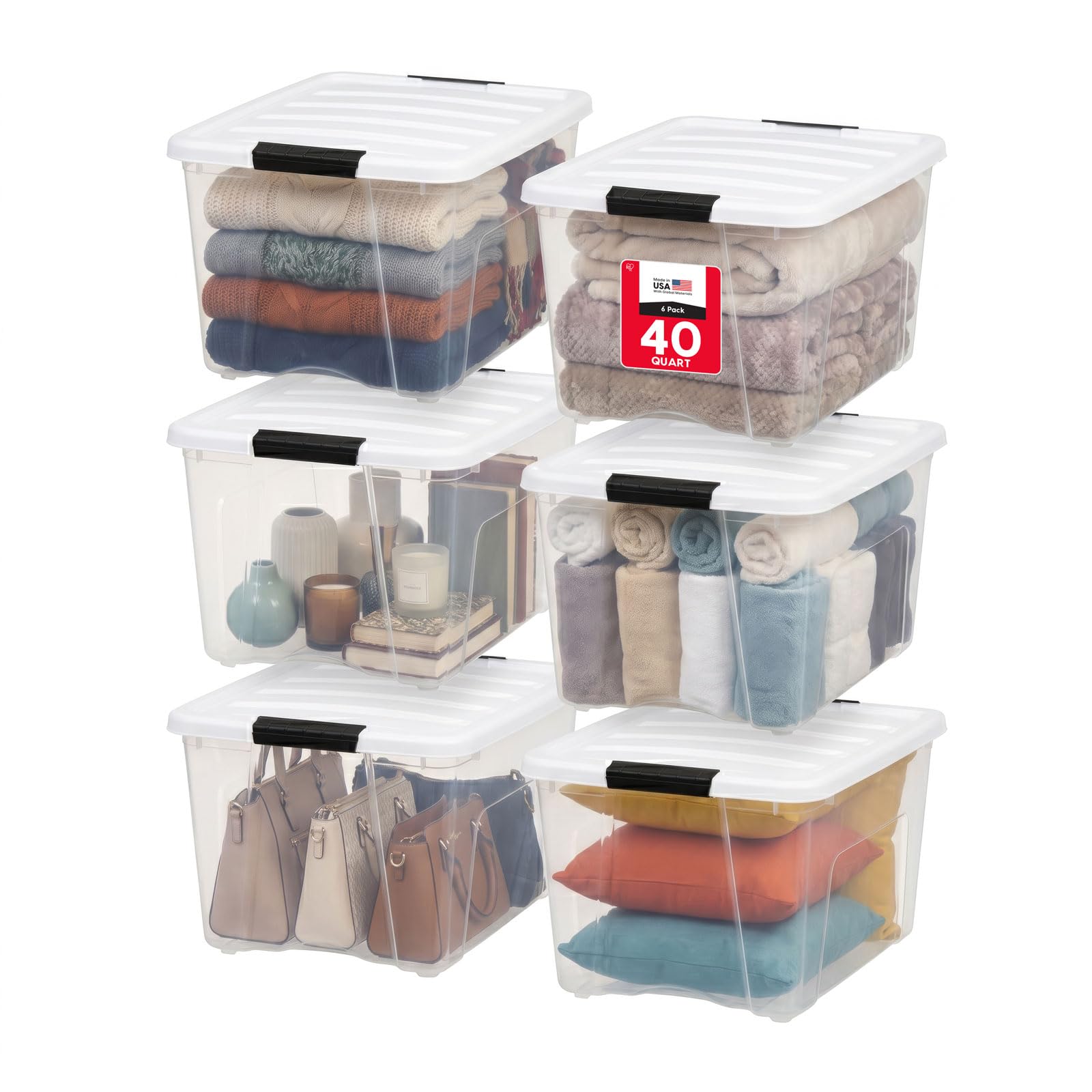 40 Qt Storage Bins with Lids (6 Count)