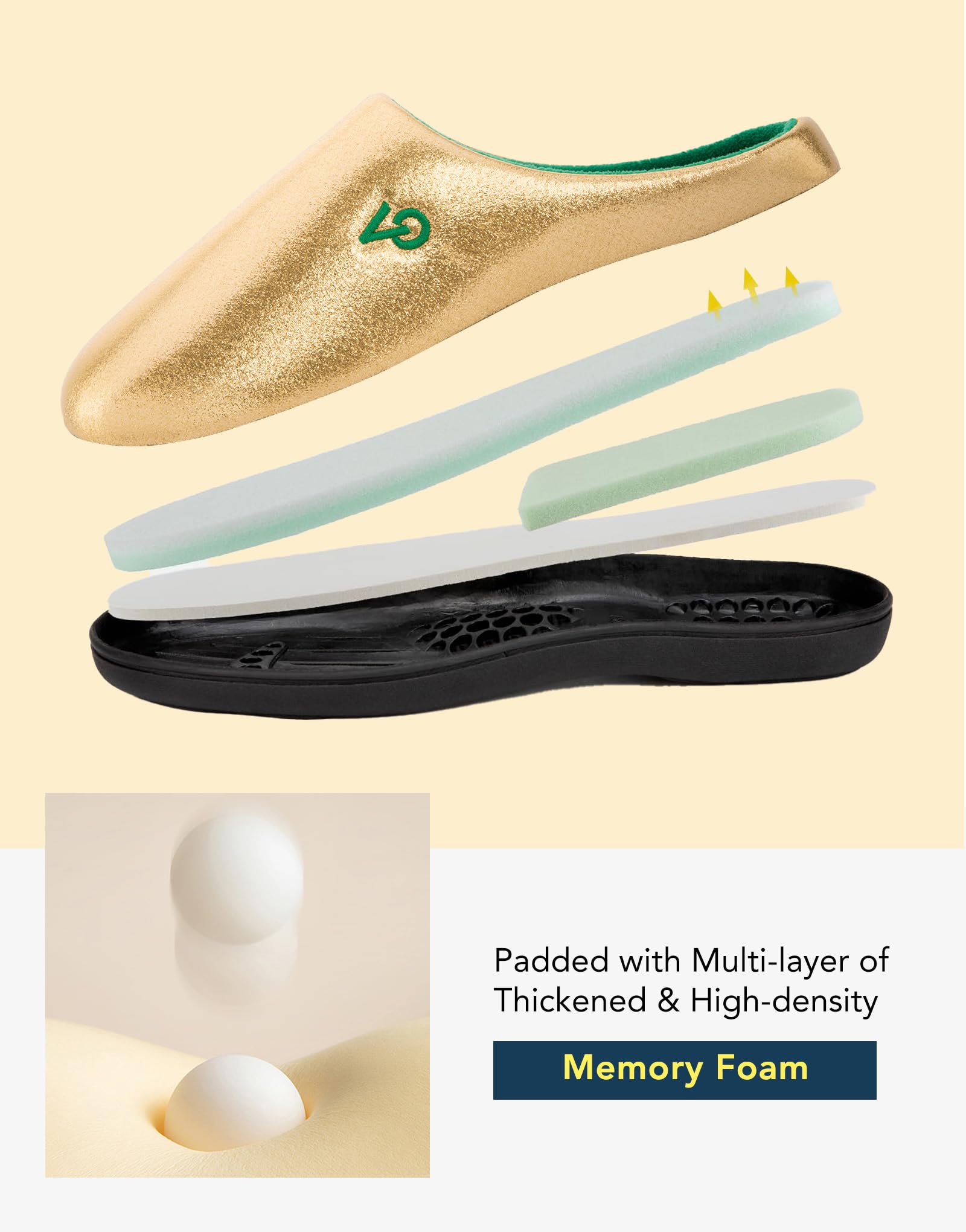 Men's Two Tone Cozy House Slippers Pitch Gold