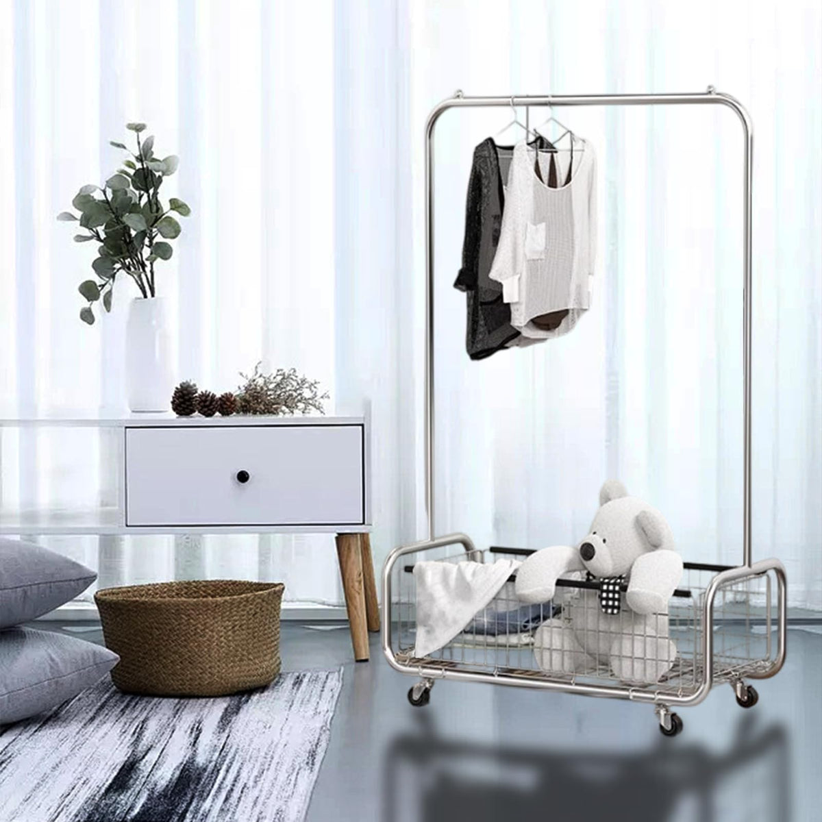 Garment Rack With Storage Baskets (3.33 Count)