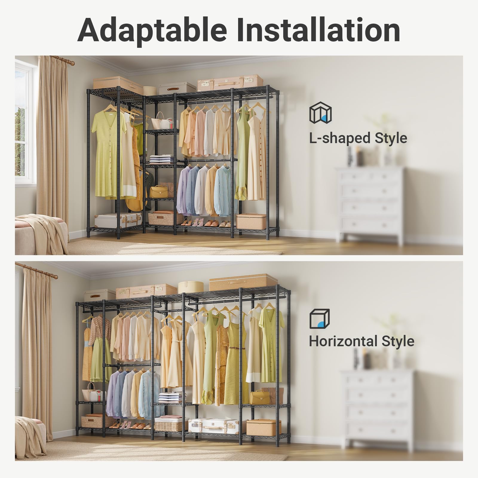 V50 Heavy Duty Clothes Rack with Adjustable Shelves