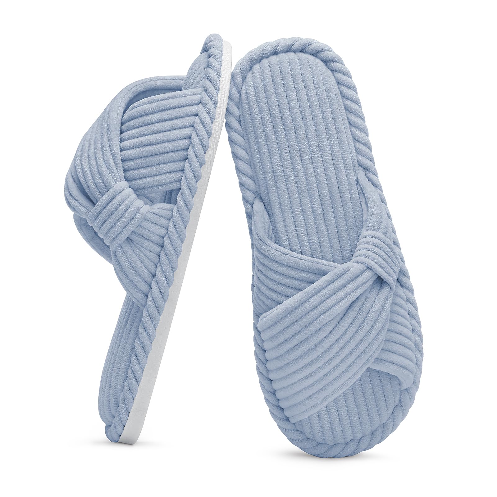 Summer House Slippers for Women Corduroy Open Toe Indoor Slippers