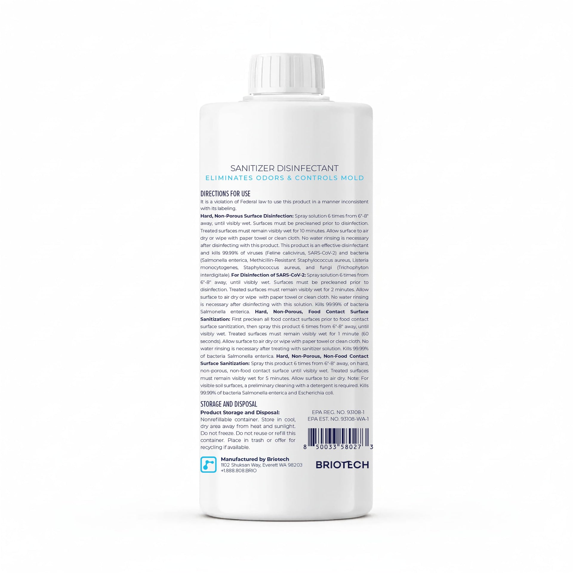 Sanitizer Disinfectant Hypochlorous Spray (32 Fl Oz)
