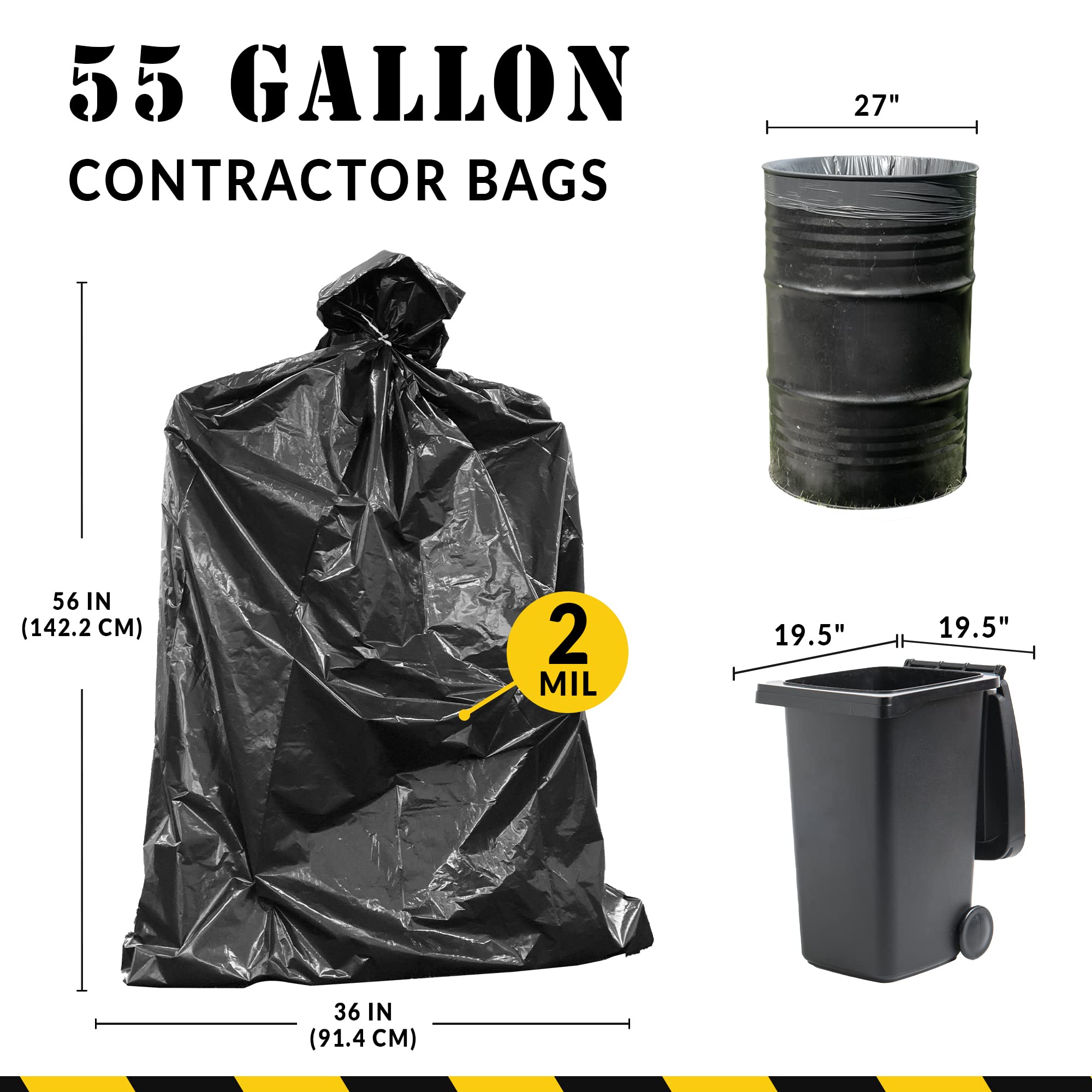 Contractor Garbage Bags 55 Gallon (40 Count)