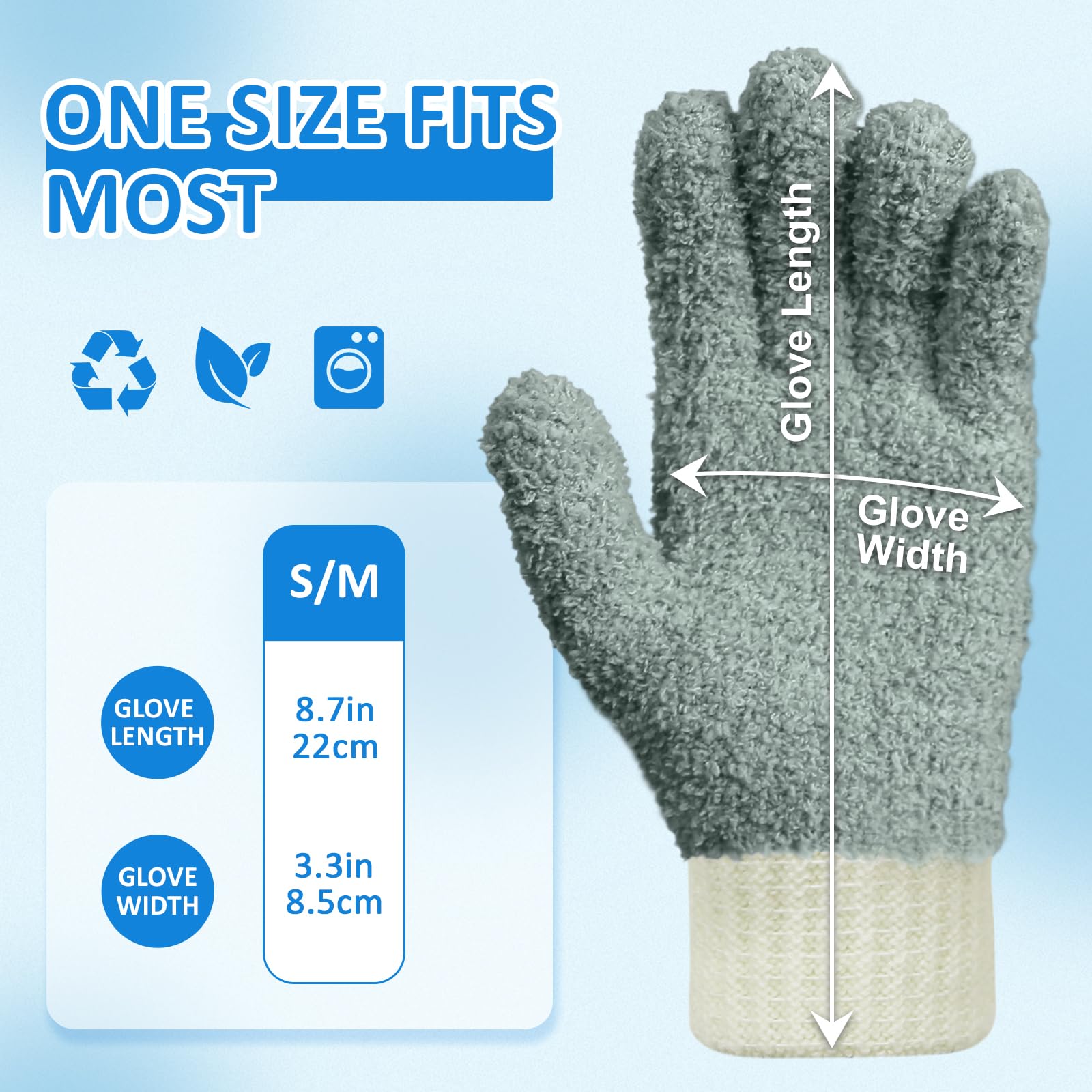 Microfiber Dusting Gloves House Cleaning Glove for Blinds (4 Count)
